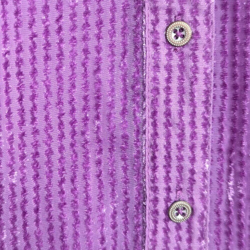 Anthropologie Akemi Kin Orchid Purple Velvet Striped Tunic Duster Long Sleeve M - Picture 6 of 7
